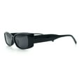 thumbnail image 6 of Womens Narrow Rectangle Cat Eye Retro Gothic Diva Sunglasses All Black, 6 of 8