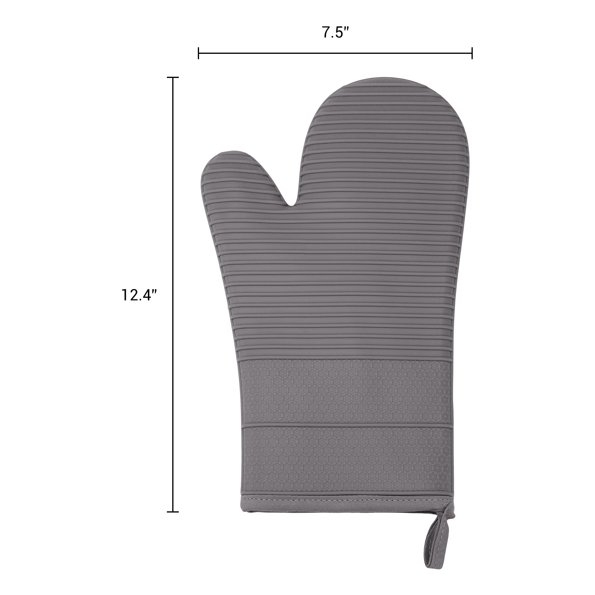Unique Bargains Soft Oven Mitts Heat Resistant Cooking Gloves Gray 12.4x7.5inch