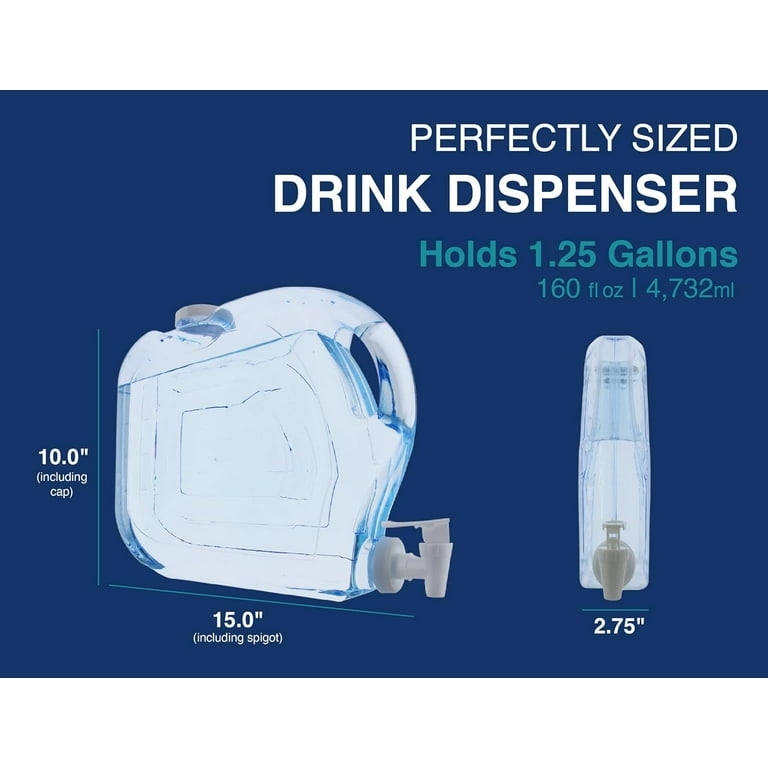 1.25 Gallon Clear Slimline Beverage Container