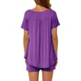thumbnail image 5 of Hibeli Womens Summer Pajama Sets 2 Piece Cozy Short Sleeve Lounge Soft Sleepwear Set, 5 of 6