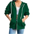 thumbnail image 3 of Guluxicc Women's Athletic Hooded Jackets with Pockets Drawstring Full Zip Long Sleeve WindBreaker Jackets for Outdoor Workout Wear Spring Summer Casual Outfits, 3 of 4