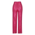 thumbnail image 4 of FAIWAD Women's Sequin High Waisted Pants Wide Party Night Clubwear Trousers Pants Trendy Shiny Palazzo Pants, 4 of 5