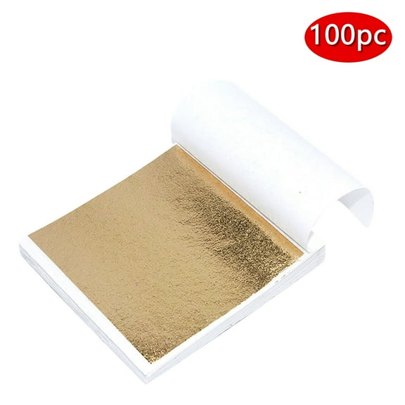 100 Sheets Imitation Gold Foil Paper Leaf Gilding DIY Art Craft Paper Birthday Party Wedding Cake Dessert Decorations