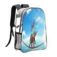 thumbnail image 3 of Susaid Elephant Giraffe Print Clear Backpack See Through Transparent Plastic Clear Bookbags for School, College, Stadium,Work, 3 of 7