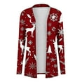 thumbnail image 3 of purcolt Women's Plus Size Ugly Christmas Sweater Long Sleeve Xmas Graphic Open Front Kimono Cardigans Soft Funny Xmas Knitted Coat Outwear, 3 of 4