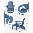 thumbnail image 2 of KINGYES Folding Adjustable Adirondack Chair with Retractable Ottoman Set of 2 for Patio Garden, Blue, 2 of 6