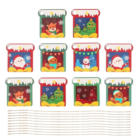 

10Pcs Festival Wooden Hanging Christmas Theme Hanging Pendant (Random Style)