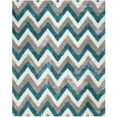 thumbnail image 2 of SAFAVIEH Willis Zigzag Stripes Kids Shag Area Rug, Ivory/Blue, 8' x 10', 2 of 5