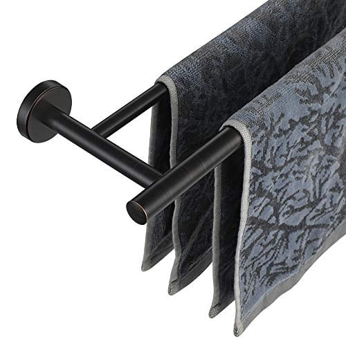 JQK Double Towel Bar Oil Rubbed Bronze 24 Inch Stainless Steel Bath Towel Rack for Bathroom Towel Holder Wall Mount ORB Total Length 27.16 Inch TB100L24 ORB Walmart