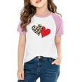 thumbnail image 2 of SERTG Girls Valentine Print Raglan Sleeve Casual T-shirt Kids Shirts Spring Summer Short Sleeve Cute Tops(Pink#1,11 Years), 2 of 8