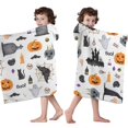 thumbnail image 4 of Halloween Pattern Hooded Bath Towel，50"x30" for Ages 3 To 12 Kids, Quick Dry Lightweight Soft Microfiber Hood Beach Towel Cover Up for Kids, 4 of 7