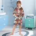 thumbnail image 5 of FORMRS Niños Bathrobe Unisex Hooded Robe Soft Plush Pajamas Sleepwear, Size 2-3T, Vibrant Floral, 5 of 7