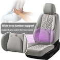 thumbnail image 3 of Fit for Cadillac Dts 2009 Seat Cover, Leather 5 Piece Full Set With Lumbar Support Suitable for All Seasons, Middle Gray Car Seat Covers, Give Your Interior a New Look, 3 of 9
