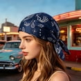 thumbnail image 4 of Unisex Quick Drying Liner Bandana Moisture Wicking Adjustable Tie Back UV Protection Head Wrap for Cycling Outdoor Sports(Navy,58cm), 4 of 5