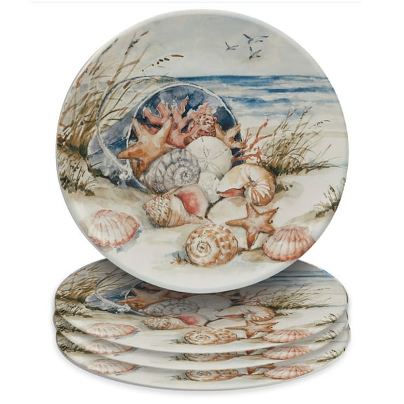 Certified International  Coastal Landscape 11" Dinner Plates, Set of 4 - 10.75' x 11'