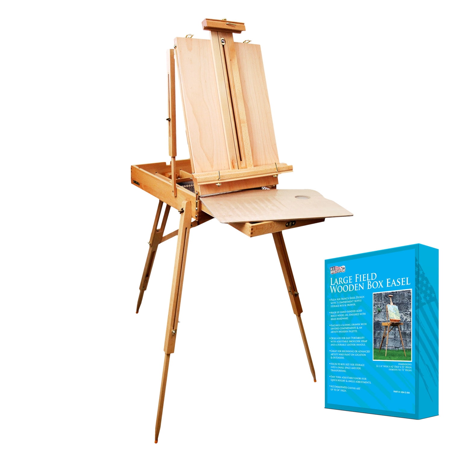 Us Art Supply Coronado Large Field Wooden Box Easel 12 Storage Us Art Supply Coronado Large Field Wooden Box Easel 12 Storage Drawer Painting Com