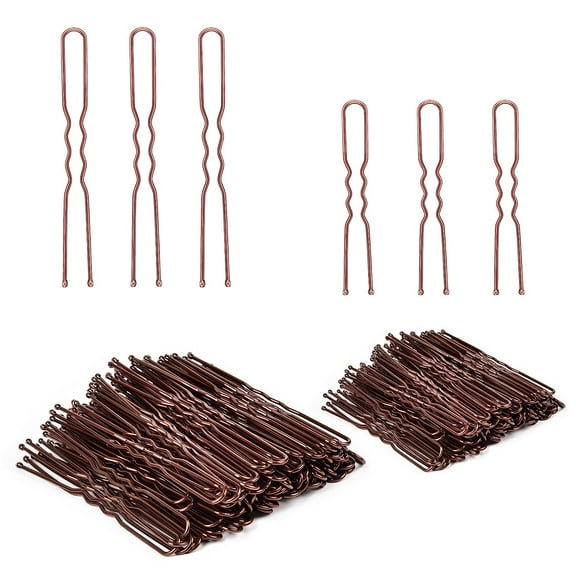 Hair Pins for Women, 2 Inch and 2.75 Inch Hair Pins for Buns Brown U Shaped Hair Pins with Storage Box, 50Pcs of each size