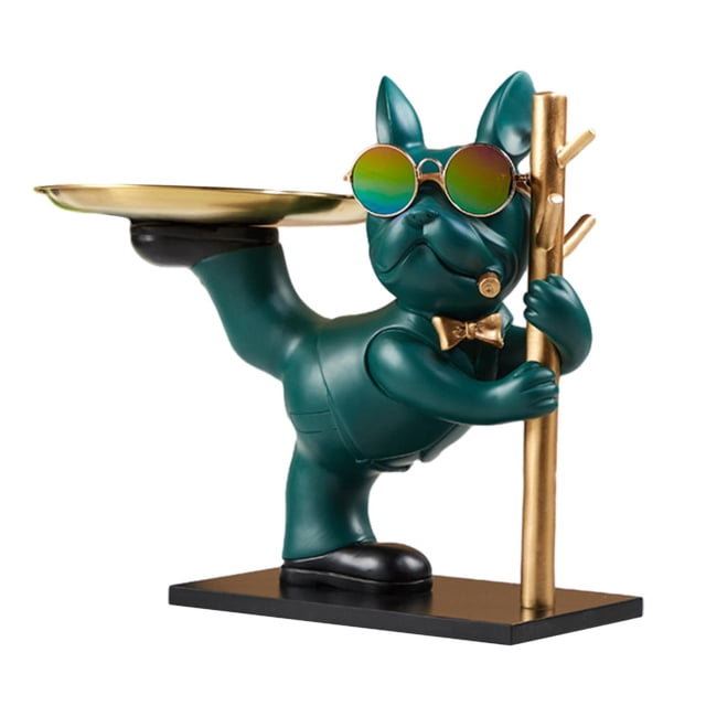 DOLITY Statue Desk Storage Tray Animal Sculpture for Desk Bedroom Bookshelf Green