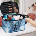 thumbnail image 5 of HELLHERO Blue Butterflies Large Capacity Cosmetic Bags Large Capacity Makeup Organizer With Brush Storage Wide-open, 5 of 6