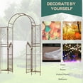 thumbnail image 3 of Outsunny 7' Metal Garden Arbor, Garden Arch with Gate, Fleur De Lis Motif, Latching Doors, Planter Shelves, Brown, 3 of 9
