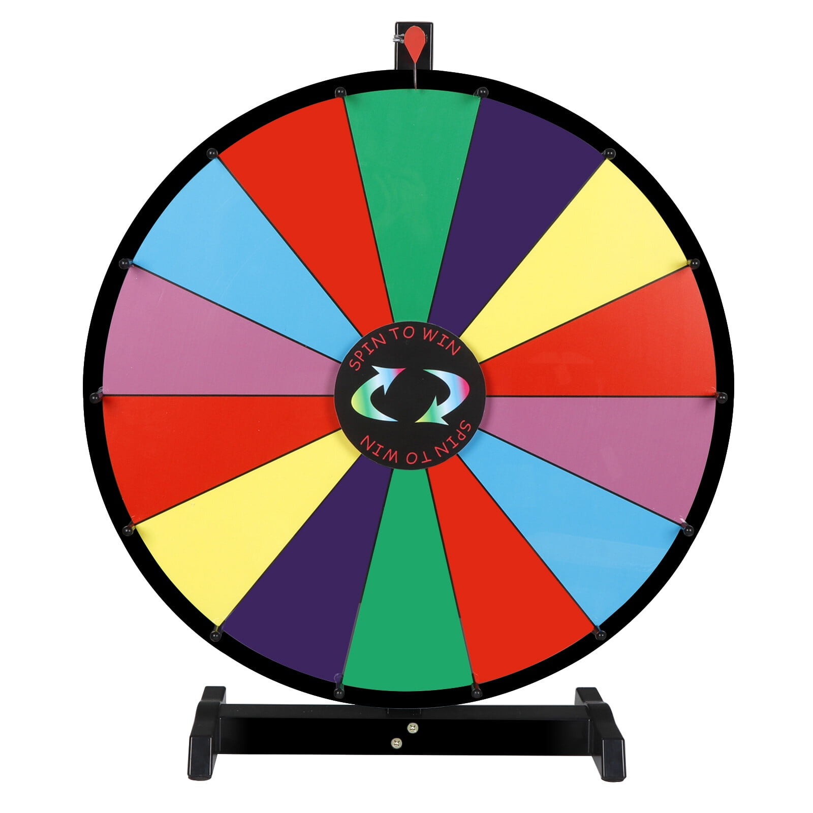 HomGarden 14 Slots Color Prize Wheel Game – 24'' Tabletop Spinner Wheel ...