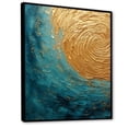 thumbnail image 2 of Designart "Alchemical Spiral Of Gold Teal Oceans III" Abstract Spirals Floater Framed Canvas Prints, 2 of 5
