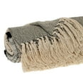 thumbnail image 3 of Parkland Collection Inca Gray Variegated Cotton Throw Blanket, 50 x 60 Decorative Couch Throw, 3 of 4