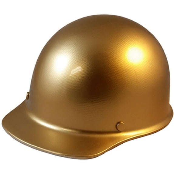 MSA SkullGuard Fiberglass Hard Hat- Cap Style With Staz On Suspension - Custom Gold