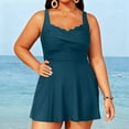 thumbnail image 3 of Women's Plus Size Tankini Swimsuits Swim Dress Tummy Control Bathing Suits Two Piece High Waisted Swimwear Navy Xxxxl, 3 of 6