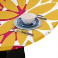 thumbnail image 5 of Pink Yellow Round Fitted Tablecloth Elastic Edged Floral Table Cover Waterproof Wipeable Table Cloth Tablecloth Fits Tables up to 36"-42", 5 of 6