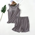 thumbnail image 3 of Womens 2 Piece Pajama Set, Tank Top with Built-in Bra & Shorts, Soft Fabric for Lounging/Sleepwear, 3 of 3