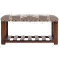 thumbnail image 6 of Mark&Day Bedroom Bench, Lengau Medium Gray Upholstered End of Bed Ottoman Benches, Global Boho Entryway Footrest Stool Seat, Handmade Accent Furniture for Living Room - Dining Room, 6 of 6