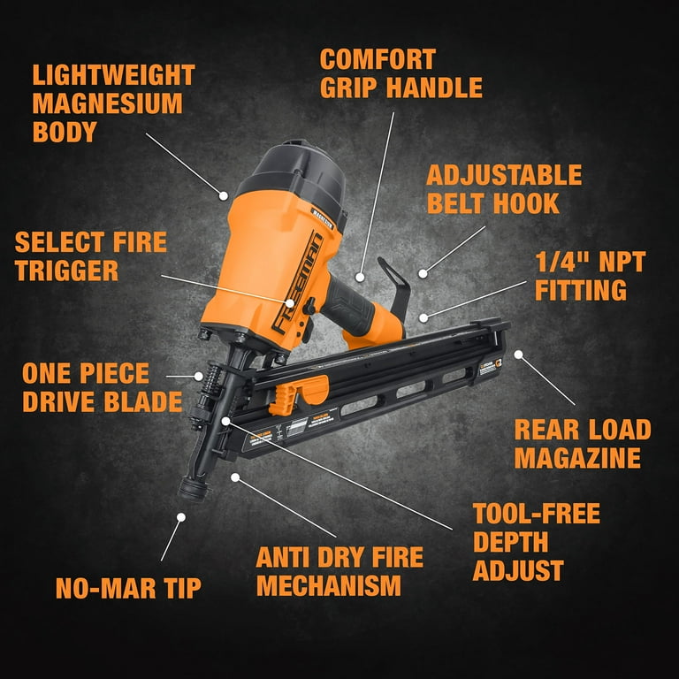 FREEMAN 3.5-in 21-Degree Pneumatic Framing Nailer FREEMAN 3.5-in 21-Degree Pneumatic Framing Nailer