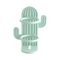 VogueV Cactus Silicone Wall-Mount Toothbrush Holder & Razor Rack, No-Drill Drain Basket for Bathroom Mirror, Tile, Glass, teen & Adults Electric Toothbrush Organizer, 1*Toothbrush Storage Rack