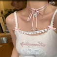 thumbnail image 2 of EOEMY Heart Star Pendant Beaded Pink Ribbon Choker Long Chain Necklace Jewelry Us., 2 of 9