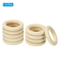 thumbnail image 3 of Unique Bargains 55mm Wooden Rings for Crafts, 15 Pack Natural Wood Rings Unfinished Wood Loop Circle, 3 of 8