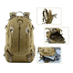 thumbnail image 2 of Mochila De Nylon De 30 Litros Senderismo Campamento Caqui, 2 of 3