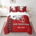 thumbnail image 2 of YST Football Game Comforter Set with Sheets, Red Black Stars and Stripes, Queen Size (San Francisco), 2 of 5