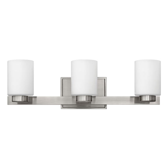 5053BN-LED Hinkley Lighting Mileys - 3 Light Bath Vanity in Transitional Style - 21.5 Inches Wide by 7 Inches High-Brushed Nickel Finish-Cased Opal