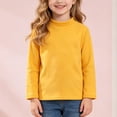 thumbnail image 2 of Ulanda Toddler Girls Mock Turtleneck Shirts Long Sleeve Thermal T-Shirt Cotton Girl Soft Basic Pullover Tops (Yellow, 7-8 Years), 2 of 5