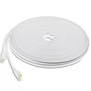 200FT Cat7 Slim Flat Network Ethernet LAN Patch Cable Cord for Router Modem Desktop Laptop PS4 Xbox PC Black