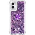 thumbnail image 7 of Liquid Quicksand Case for Motorola Moto G Power 5G (2024) with Diamond Kickstand, Luxury Fun Glitter Sparkle Flowing Clear Bling Cover Case for Motorola Moto G Power 5G (2024) -Purple, 7 of 7