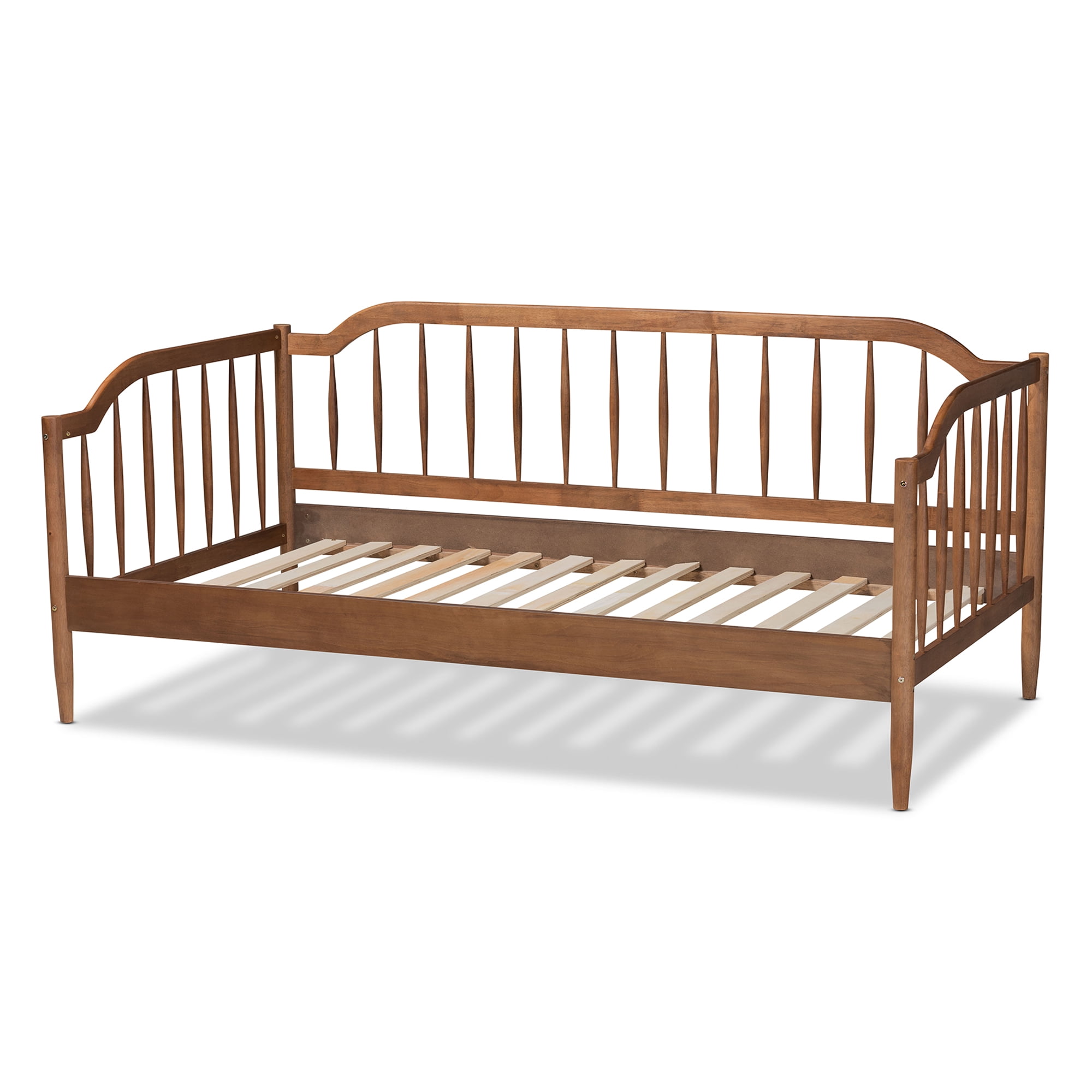 Baxton Studio Parson Classic Mid-Century Modern Walnut Brown Finished Wood Twin Size Daybed