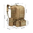 thumbnail image 2 of Hombres Mujeres Mochila deportiva 4 en 1 Gran capacidad Multifuncional Impermeable Camping Senderism Abanopi  Mochila deportiva, 2 of 3
