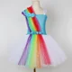thumbnail image 5 of Vestido de tutú de arcoíris para niñas, vestido de fiesta de cumpleaños, vestido de princesa de tul con purpurina, disfraz de carnaval festivo para niñas pequeñas, 5 of 5