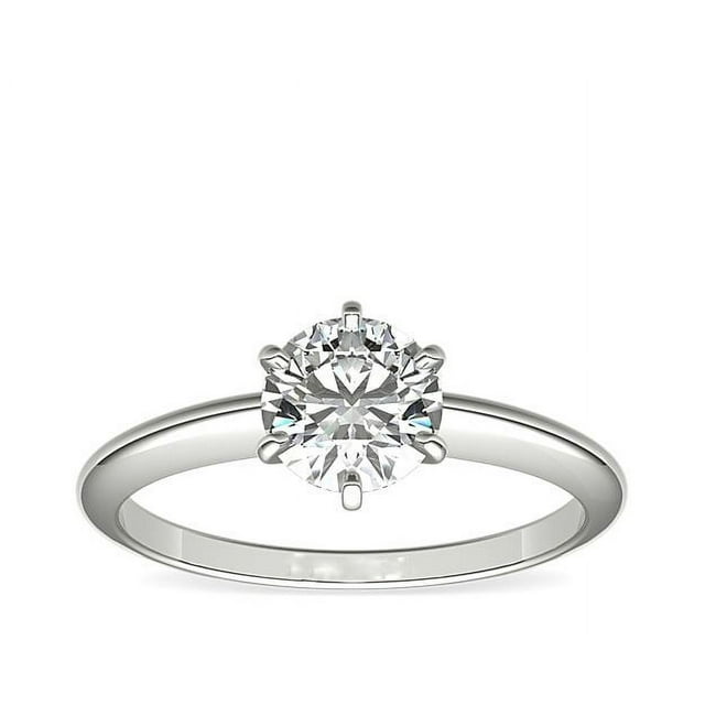 1.00 Carat Excellent Round Shape Natural Diamond Beautiful Wedding Ring for her Solid 18K White Gold Size 7