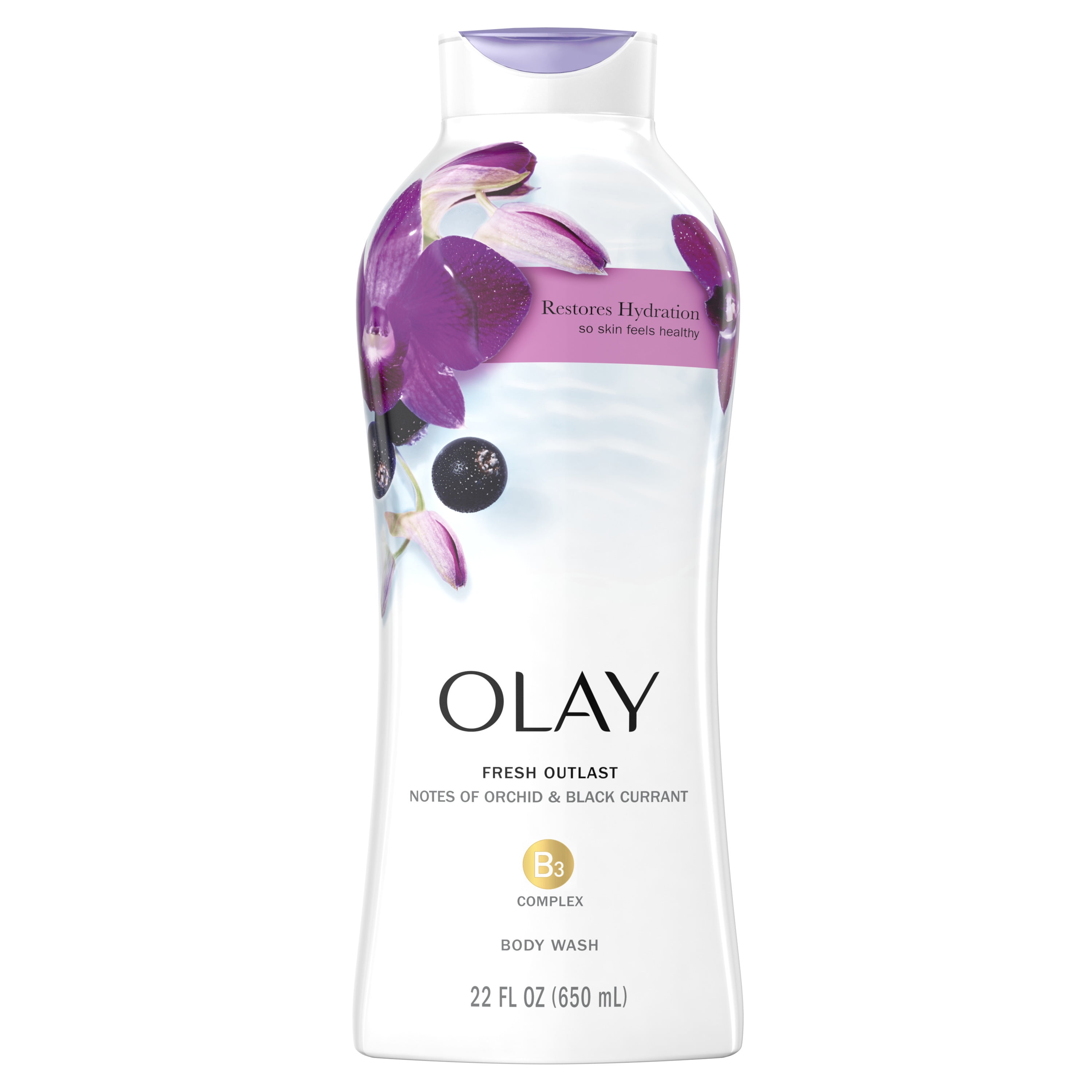 Olay Fresh Outlast Body Wash, Orchid & Black Currant, 22 fl oz