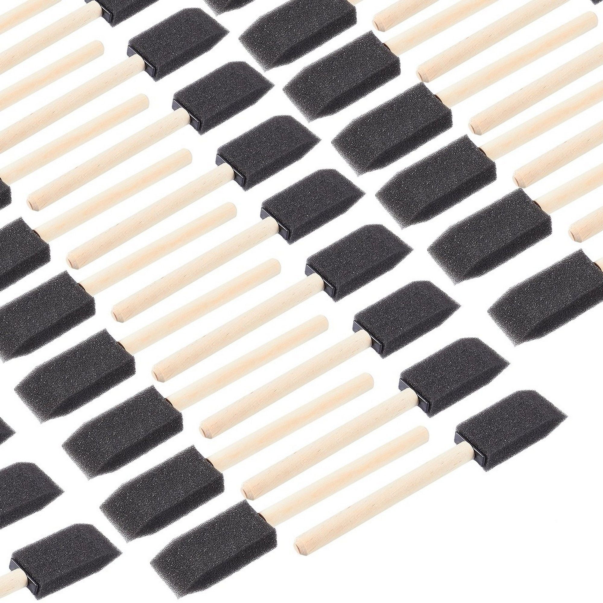 120Piece Foam Paint Brush 1" Paint Brushes with Wood Handles Value Pack Great for Acrylics