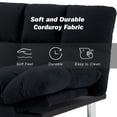 thumbnail image 6 of BSHTI 67.3” Futon Sofa Bed, Convertible to Twin Sleeper, Featuring a Split Back, 3-Position Adjustable Backrest, Corduroy Upholstery for Living Room, Office, Coal-black, 6 of 16