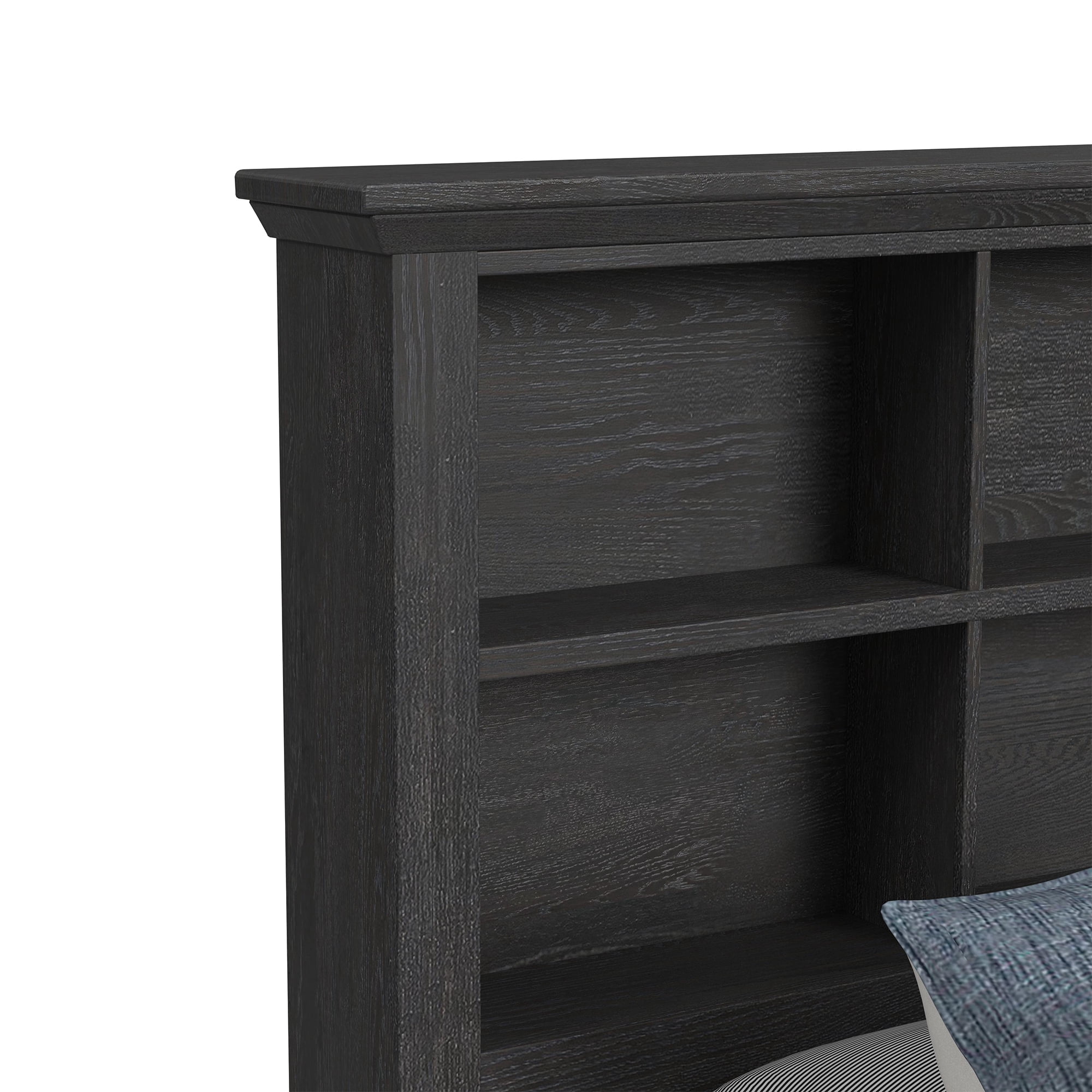 Brooklyn Kids Twin Bookcase 5PC Bedroom Set in Charcoal